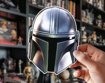 ¡Pegatina mandaloriana! Pegatina impermeable de vinilo premium regalarle su mando botella de agua calcomanía computadora portátil starwars pegatina calcomanía portátil