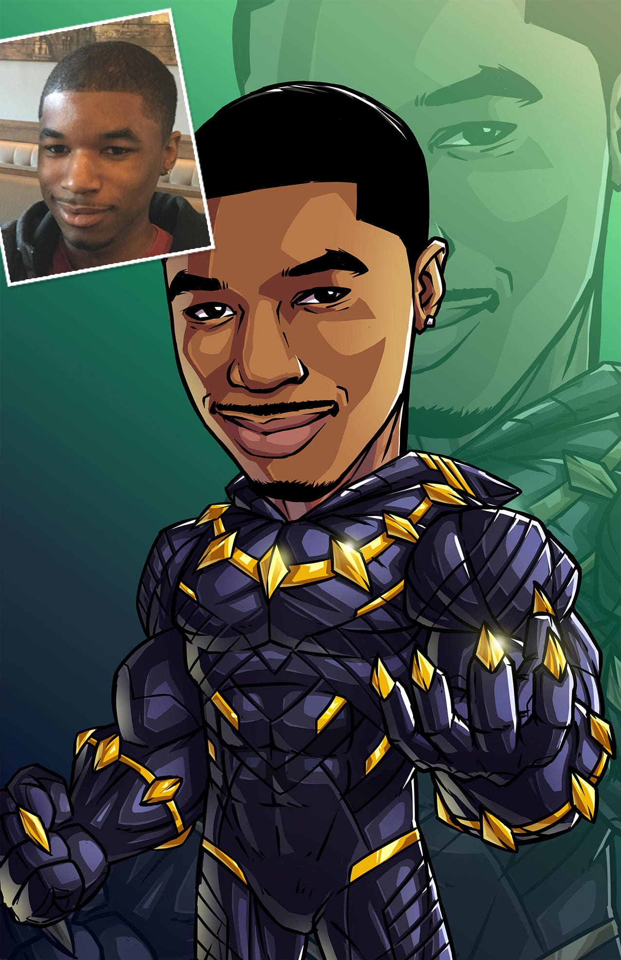 Be the Hero: Black Panther 11x17 Custom Art Cartoon - Etsy