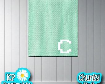 Baby Blanket Pattern: Monogram C Chunky Finger Knit (Digital Download)