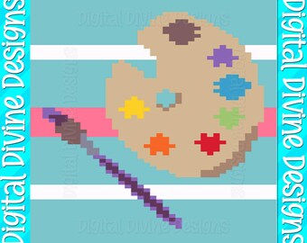 Modello per coperta a maglia grossa: tavolozza del pittore (download digitale)