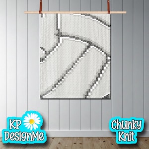 May include: A white and grey chunky knit wall hanging with a geometric design. The wall hanging is displayed on a wooden rod with leather straps. The words "KP DesignMe" and "Chunky Knit" are in the image.