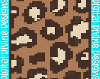 Chunky Knit Blanket Pattern: Cheetah Print (Digital Download)