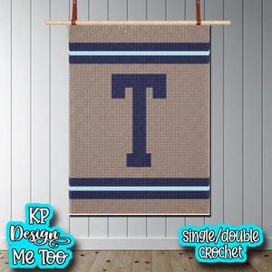 Collegiate Block T Crochet Blanket Pattern (Digital Download) – Graphgan Throw Size