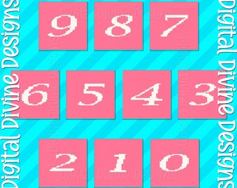 Calligraphy Numbers Chunky Knit Blanket Pattern (Digital Download)