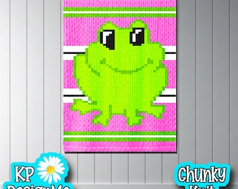 Padrão de manta de sapo: Design de tricô grosso com os dedos (Download digital)
