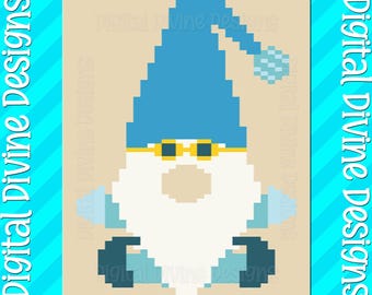 Summer Beach Gnome Blanket Pattern: Chunky Finger Knit (Digital Download)