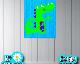 Padrão de manta de crocodilo: Crocodilo em tricô grosso com os dedos (Download digital)