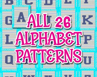Collegiate Alphabet Chunky Knit Blanket Patterns (Digital Download)