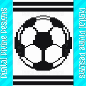 Soccer Ball Graphic Pattern for Chunky Finger Knit Blanket Digital Download Pattern Only Football Blanket Pattern I Love Soccer