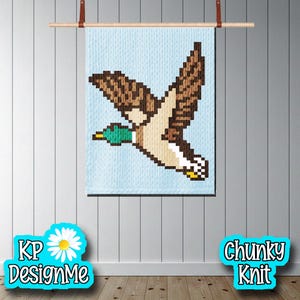 Wzór na koc „Malard in Flight”: gruby splot palczasty (do pobrania w wersji cyfrowej)