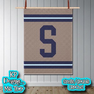 Collegiate Block S Crochet Blanket Pattern (Digital Download) – Graphgan Throw Size