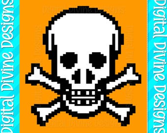 Skull and Crossbones Blanket Pattern: Chunky Finger Knit (Digital Download)