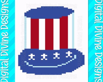Uncle Sam's Hat Chunky Knit Blanket Pattern (Digital Download)