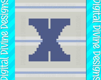 Personalized Letter Chunky Knit Blanket Pattern (Digital Download)