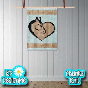 Horse Love Blanket Pattern for Chunky Finger Knit (Digital Download)
