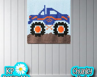 Truck Blanket Pattern: Chunky Finger Knit Digital Download
