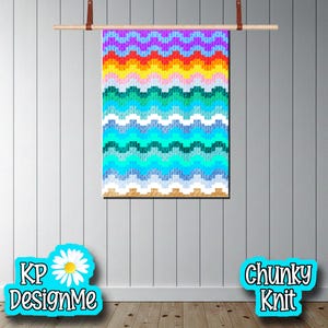 Ocean Chevron Blanket Pattern: Chunky Finger Knit (Digital Download)