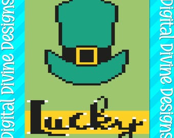 St. Patrick's Day Lucky Hat Blanket Pattern: Chunky Finger Knit (Digital Download)