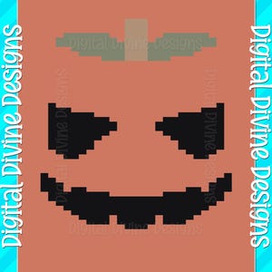 Halloween Jack O Lantern Graphic Pattern for Chunky Finger Knit Blanket Digital Download, Pattern Only,  Pumpkin Face Blanket Pattern