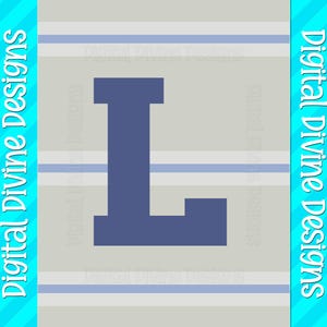 Patrón gráfico de bloque universitario personalizado L para manta de punto grueso (solo descarga digital), patrón de letra personalizado L