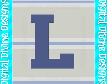 Personalized Letter 'L' Chunky Knit Blanket Pattern (Digital Download)