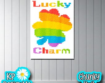 Lucky Clover Blanket Pattern: Rainbow Knit Design (Digital Download)