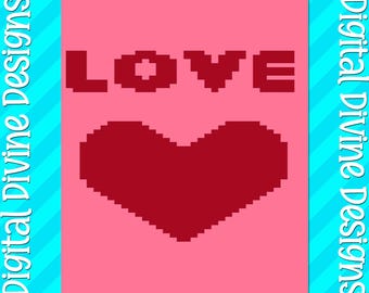 Love Heart Blanket Pattern: Chunky Finger Knit (Digital Download)