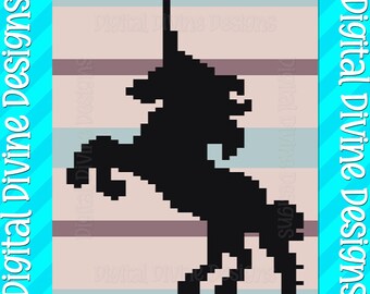 Unicorn Silhouette Blanket Pattern: Chunky Finger Knit (Digital Download)