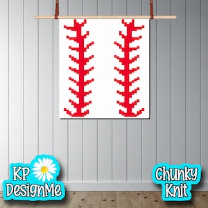 Baseball Strings Blanket Pattern: Chunky Finger Knit Design (Digital Download)