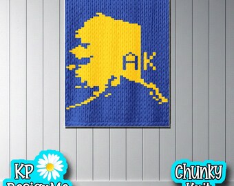 Alaska Map Blanket Pattern: Chunky Finger Knit (Digital Download)