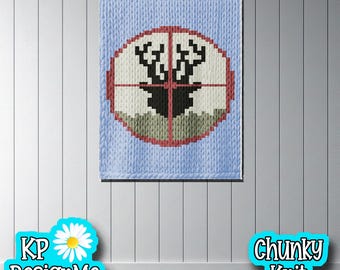 Deer Scope Chunky Knit Blanket Pattern (Digital Download)