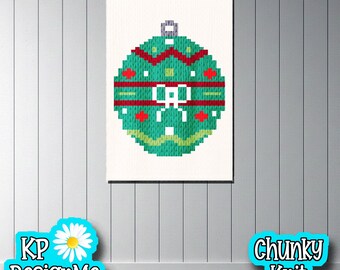 Christmas Ornament Blanket Pattern: Chunky Knit Digital Download