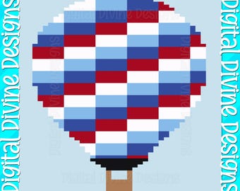 Checkered Hot Air Balloon Blanket Pattern: Chunky Finger Knit (Digital Download)