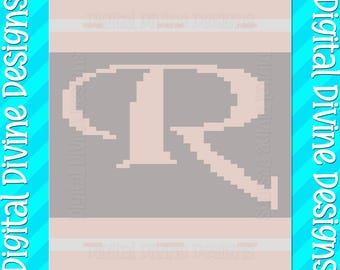 Letter R Blanket Pattern: Chunky Knit Digital Download