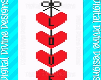 Hanging Love Hearts Chunky Knit Blanket Pattern (Digital Download)