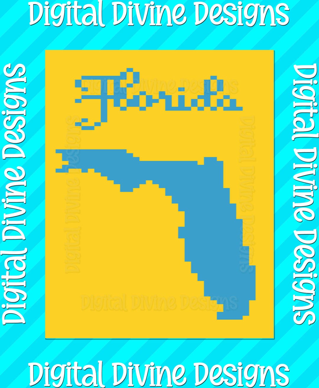 Florida Map Blanket Pattern: Chunky Finger Knit (digital Download ...