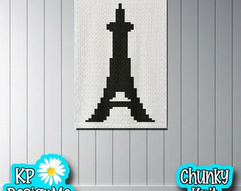 Eiffel Tower 2 Blanket Pattern: Chunky Finger Knit (Digital Download)
