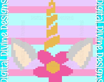 Unicorn Blanket Graphic Pattern: Chunky Finger Knit (Digital Download)