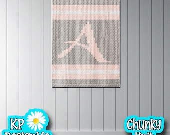 Personalized Letter Blanket Pattern: Chunky Finger Knit DIY (Digital Download)