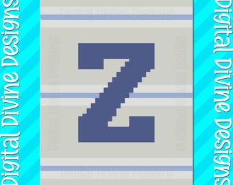 Letter Z Chunky Knit Blanket Pattern (Digital Download)