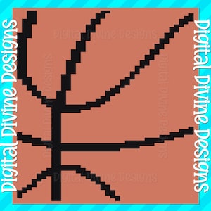 Basketball Graphic Pattern for Chunky Finger Knit Blanket Digital Download, Pattern Only, Sports Baller Blanket Pattern B Ball
