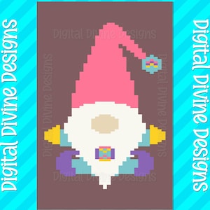 Chocolate Easter Gnome Graphic Pattern for Chunky Finger Knit Blanket, Digital Download Pattern Only,  Happy Easter Egg Hunt Blanket Pattern
