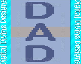 Dad Blanket Pattern: Chunky Finger Knit, Striped Graphic (Digital Download)