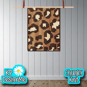 Chunky Knit Blanket Pattern: Cheetah Print (Digital Download)