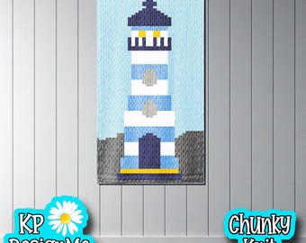 Lighthouse Blanket Pattern: Chunky Finger Knit (Digital Download)