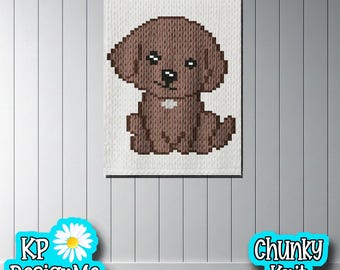 Padrão de manta para cachorrinho: Tricô grosso com os dedos (Download digital)