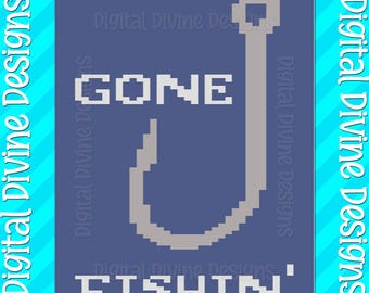 Gone Fishing Blanket Pattern: Chunky Finger Knit (Digital Download)