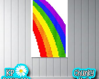 Rainbow Arch Blanket Pattern: Chunky Finger Knit (Digital Download)