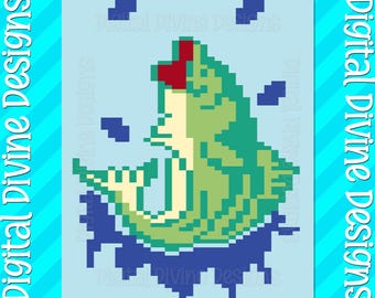 Bass Jumping Blanket Pattern: Chunky Finger Knit (Digital Download)