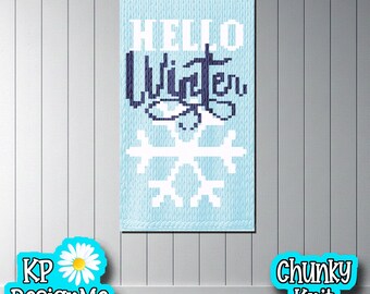 Winter Chunky Knit Blanket Pattern (Digital Download)